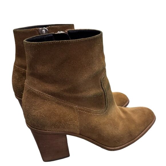 Saint Laurent Tan Light Brown Suede Ankle Bootie Heel Shoes 39 - Picture 2 of 9